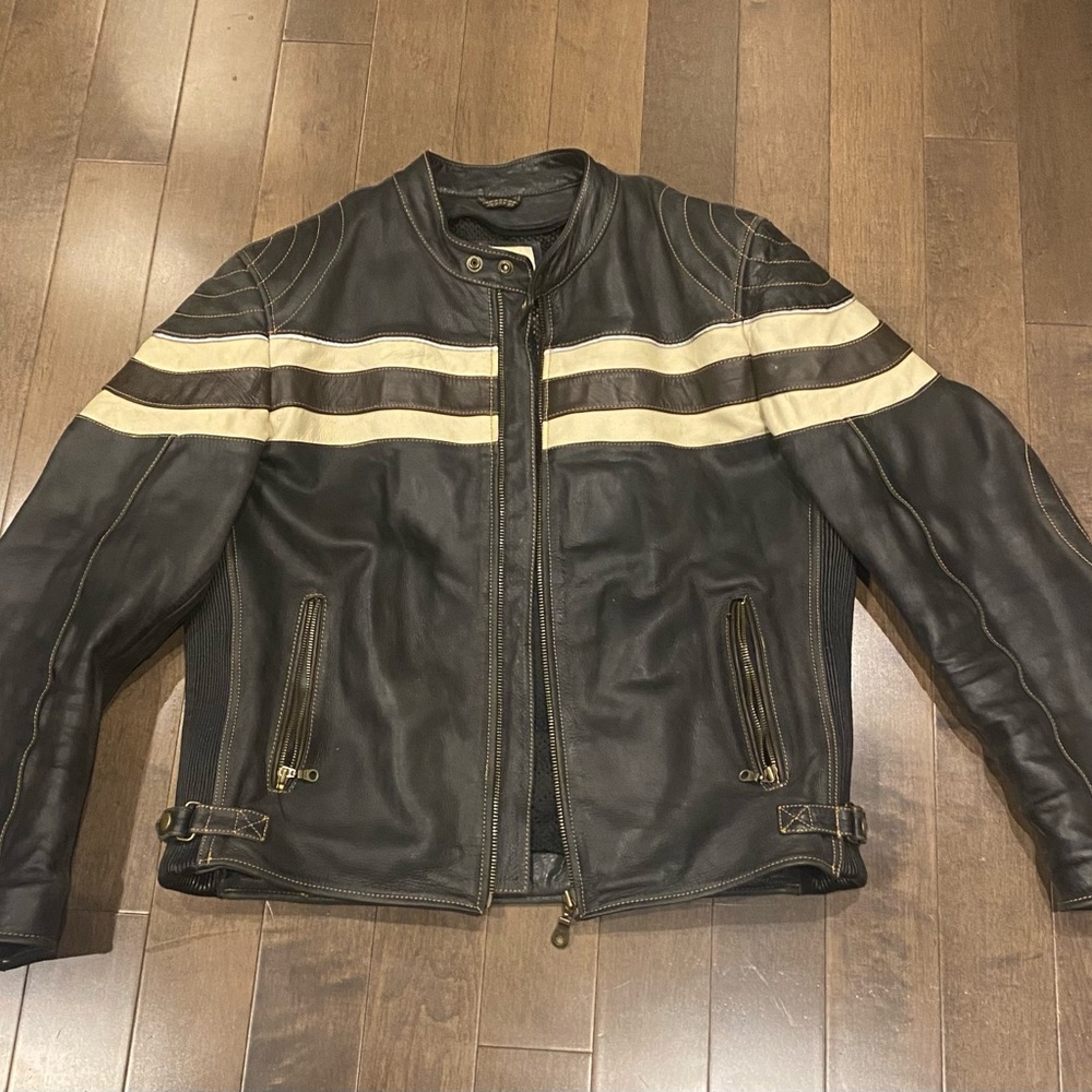 Cafe racer leather men’s CMM Canada motorcycle jacket size xl
